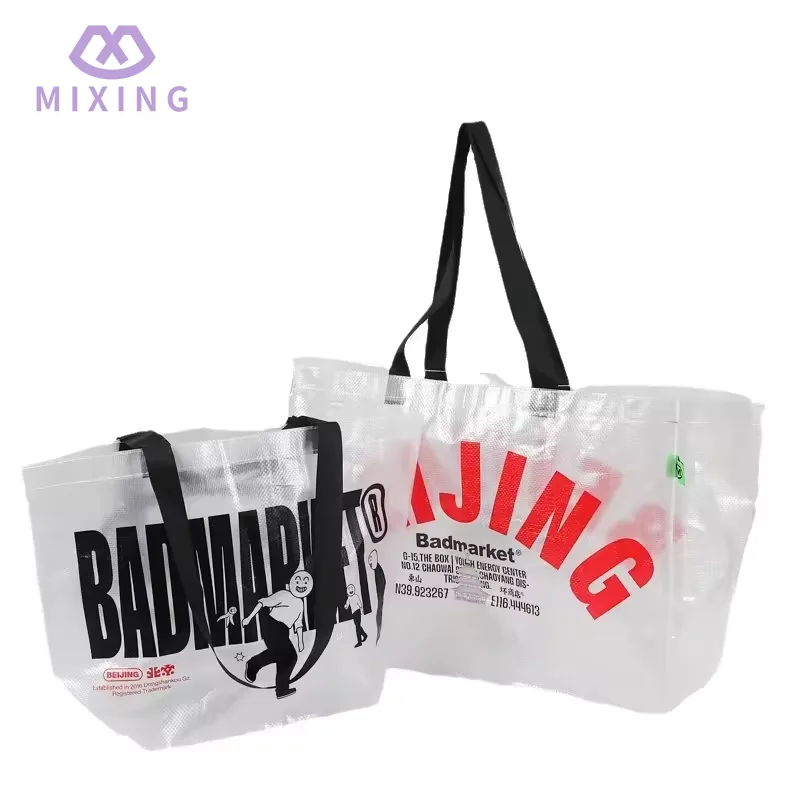 स्पष्ट पीपी बुना टोट बैग