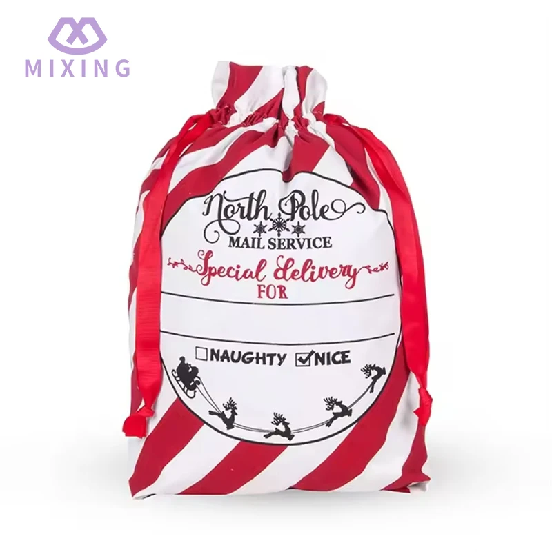 कपास क्रिसमस सांता बोरी